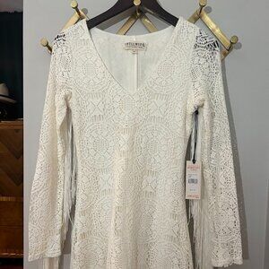 Lace & Fringe White Dress Perfect for Nashville Bachelorette